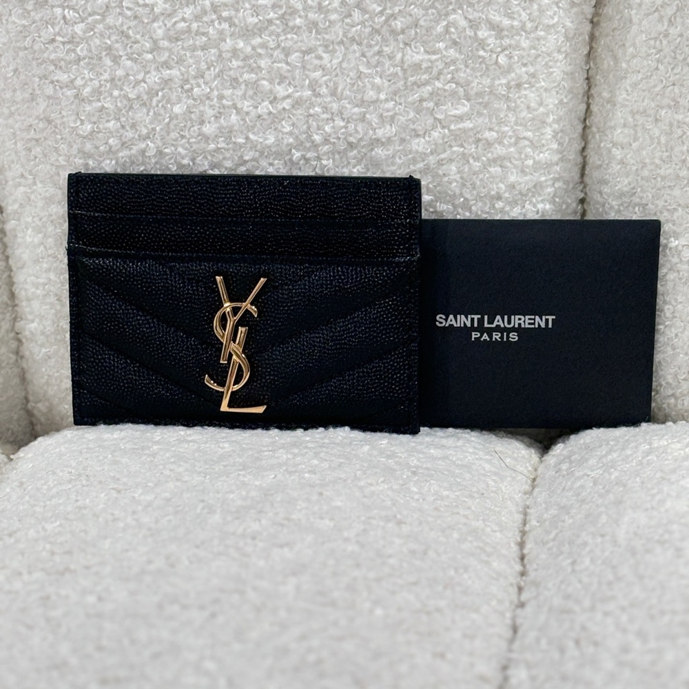 💯 Yves Saint Laurent “YSL” Matellase Card Case/Holder